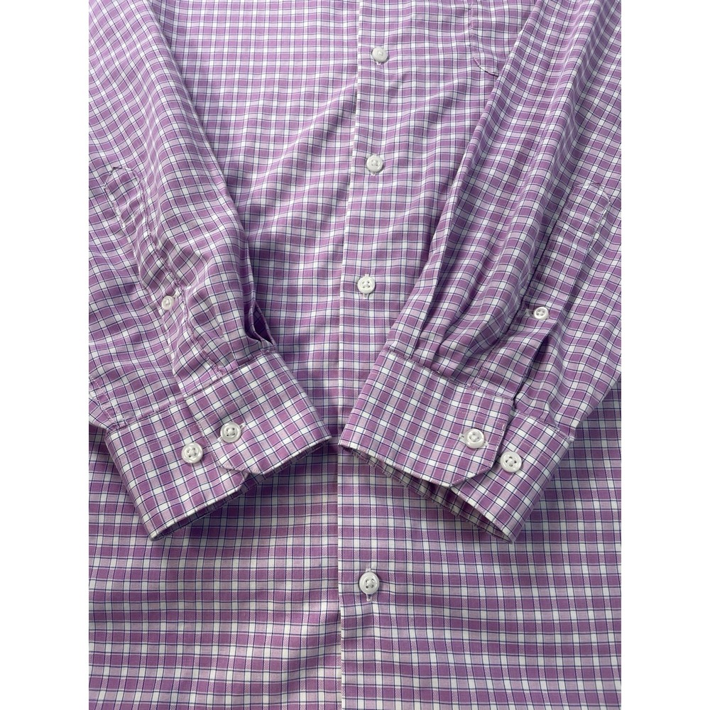 Oak Hill Premium Mens Gingham Non Iron Button Down Shirt 18 36/37 T - Picture 5 of 16
